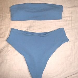 SHEIN High Waisted High Leg Strapless Bikini